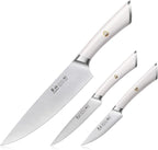 Cangshan ELBERT Series German Steel Forged Starter Knife Sets (White, 3-Piece)