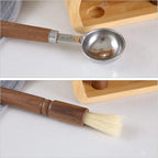 KKC HOME ACCENTS Wooden Salt and Pepper Grinder set with Spoons and Brush,Salt and Pepper Mill set,8 inch,Refillable Adjustable Coarseness Fine to Coarse