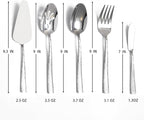 Large Hostess Serving Utensils Set, Stainless Steel Heavy Duty Hammered Serving spoons, Slotted Spoons, Serving Fork, Cake Server, Butter Knife, Dishwasher Safe（Silver）