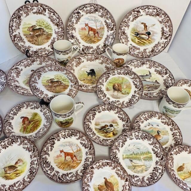 Spode Woodland Salad Plate, Blue Winged Teal, 8” | Perfect for Thanksgiving and Other Special Occasions | Made in England from Fine Earthenware | Microwave and Dishwasher Safe