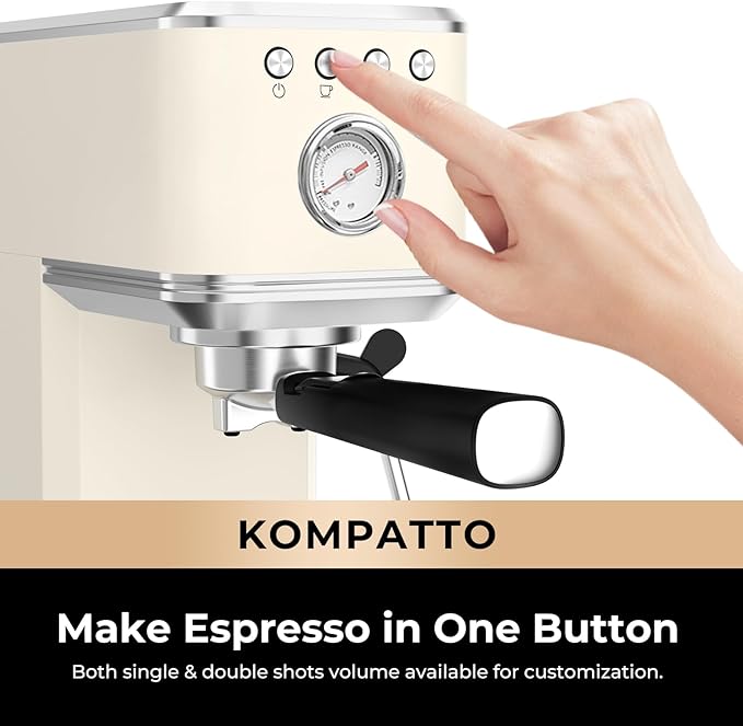 CHULUX Slim Espresso Machine with Milk Frother Steam Wand, 20 Bar Professional Italian Pump Espresso Coffee Machine for Home Cappuccino & Latte Maker, Creamy