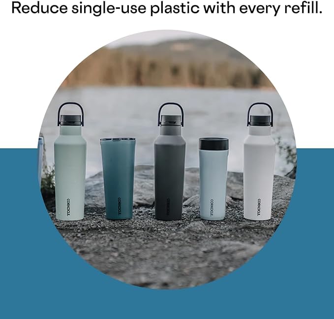 Corkcicle Sport Canteen Insulated Tumbler, North Shore, 20 oz – Reusable Water Bottle Keeps Beverages Cold for 25 Hours & Hot 12 Hours – Cupholder Friendly Tumbler with Screw-On Cap