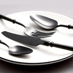 Black Silverware Set for 4 Unique 18/10 Stainless Steel 16 Piece Flatware Sets Mirror Polished Elegant Cutlery Utensils Set for Home Kitchen Dishwasher Safe Nice Weight