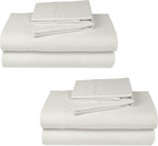 2-Pack 100% Cotton Sheet Sets King Size 400 Thread Count Sateen - Extra Soft, Breathable & Cooling Sheets, Wrinkle Resistant, 2 Sets of Deep Pocket Bed Sheets - Ivory (Pale Tone)