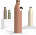 LARS NYSØM Stainless Steel Insulated XL Water Bottle 12 oz 17 oz 25 oz 34 oz 51 oz | Insulated Thermo Flask for Hot and Cold Beverages | Leakproof Drinking Bottle (Blush Rose, XL 50.7 oz)