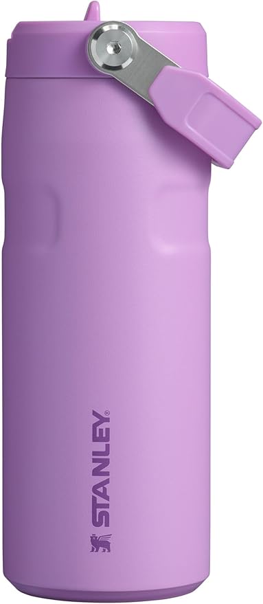 Stanley IceFlow Flip Straw 2.0 Water Bottle 16 oz | Built-In Straw with Larger Opening | Lightweight and Leak Resistant | Insulated Stainless Steel | BPA-Free | Lilac