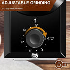 Electric Burr Coffee Grinder,Adjustable coffee grinder with 28 Precise Grind Setting for French Press, Drip Coffee and Espresso,12 Cups, (Black+Gray)