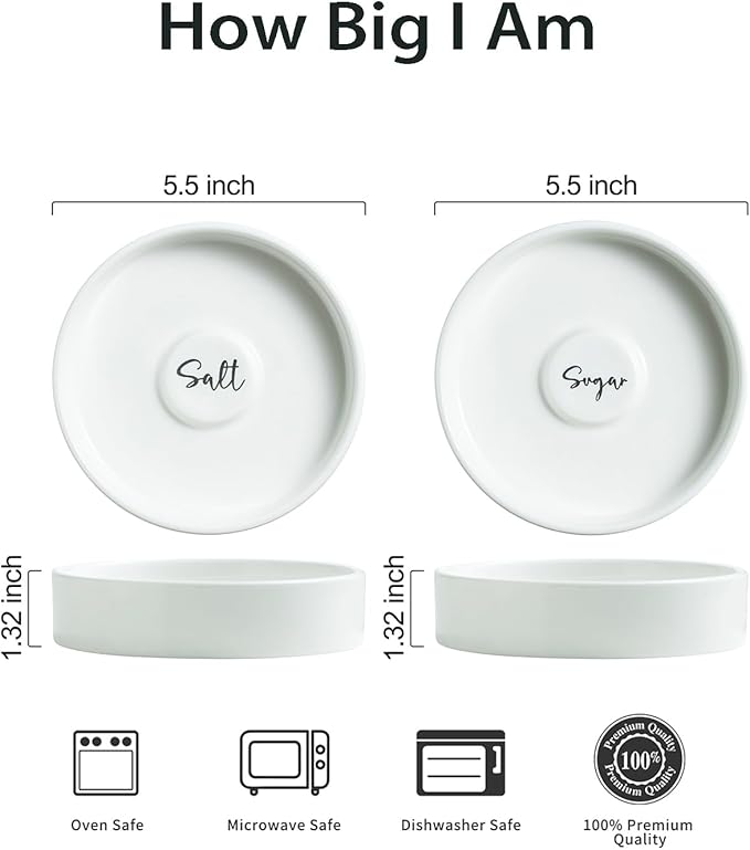 Margarita Salt Rimmer Set, Ceramic Bar Glass Rimmer for Margarita and Cocktail Bartender Tool Salt Box Spice Container Bar Decor for Home Set of 2, White