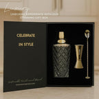 Gold Cocktail Shaker Set - 5 Piece Martini Shaker Set with Strainer, Jigger, Spoon & Muddler - 16oz Glass Cocktail Shaker Set - Ideal Gift for Home Bar & Drink Trolley Décor