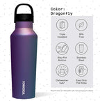 Corkcicle Sport Canteen - Keeps Drinks Cold 25 Hours - Stainless Steel Water Bottle - Triple-Insulated - Spill-Proof - Summer Drinkware Gift - Keeps Drinks Ice Cold - 20 oz - Multi-Color