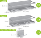 Magnetic Spice Rack For Refrigerator Fridge Shelf Kitchen Spice Organizer Grey 4 Pack With Magnetic Paper Towel Holder
