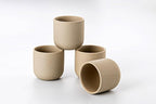 Espresso Cups Set of 4,Double Espressos Shot Cup,4 oz Ceramic Demitasse Cups,Small Coffee Cups,Tea Cups Set of 4,Espresso Accessories (Natural Beige, S)
