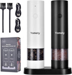 Electric Salt and Pepper Grinder Set Rechargeable Salt and Pepper Grinder Set with Adjustable Coarseness, Salt and Pepper Shakers for Kitchen Gadgets