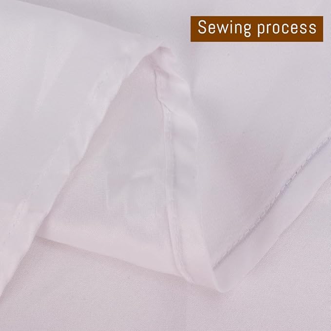 2 Pack White Round Tablecloths, 120 Inch Stain Resistant and Wrinkle Polyester Fabric Washable Table Clothes Cover for Kitchen Dining, Wedding, Reception Banquet, Birthday Party, Buffet Restaurant