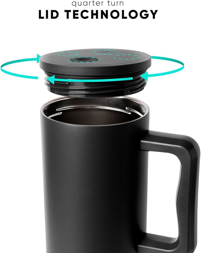 Simple Modern 30 oz Trek Tumbler with Handle and Straw Lid | Cup Holder Friendly Insulated Stainless Steel Travel Mug | Blue Dune