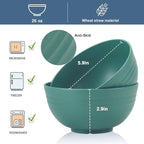 Wheat Straw Bowl Sets,8 PCS Unbreakable Cereal Bowls 26 OZ,Microwave and Dishwasher Safe Bowls,Kids Bowl suitable for cereal,salad,snack and soup (Green)