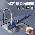 Walfos Silicone Spatula Set (5pcs) - 600℉ High Heat Resistant Kitchen Spoon Navy Blue Spatulas for Cooking Mixing & Baking, Strong Steel Core and One-Pieces Seamless Design, BPA Free Dishwasher Safe