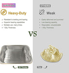 Gold Aluminum Foil Baking Pans with lids Heavy-Duty 9"×13"(10pack+10Lids), Disposable Food containers reusable F330(3500ML)