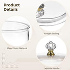 Plastic Storage Jars with Lids for Food, 2.2L x 2PCS, 3.8L x 2PCS, Multi-Functional Airtight Containers with Labels, Scoops, Stickers for Grains Nuts Snacks