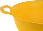 Mintra Home Plastic Strainer Colanders Set: 3, 3.5 and 5 Quart (Yellow) Double Strong Handles and Deep Bowl, Safe BPA-Free - Use for Pasta, Noodles, Spaghetti, Vegetables (Assorted Sizes 3pk)