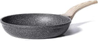 CAROTE Non Stick Frying Pan Skillet, Omelet Pan, Healthy Non Toxic Granite Chef Pan, Induction Compatible Egg Frying Pan with Heat-Resistant Handle, PFOA-Free,Black, 12"