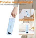 Travel Kettle,Portable Electric Kettle with Temperature Control, Brews Two Cups of Coffee, 316 Stainless Steel Inner Tank, Elegant Blue