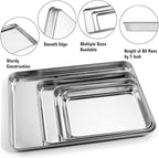 Baking Sheet with Silicone Mat Set, Set of 8 (4 Sheets + 4 Mats), Stainless Steel Cookie Sheet Baking Pans with Reusable Silicone Baking Mat, Non Toxic & Heavy Duty & Easy Clean