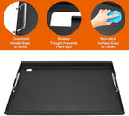 Full-Size Griddle Inserts for Weber Summit 400 Gas Grills, Flat Top Griddle Replacement Parts for Summit E-420 E-450 E-470 S-470, Replace for Weber 67550 Grates