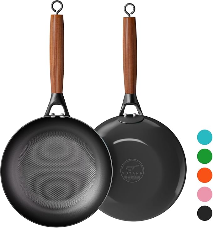 YUTANN Nonstick Frying Pan 10 inch, Ceramic Cast Iron Skillet, Lightweight Pre-seasoned Cast Iron Pan with Detachable Handle, Dishwasher & Oven Safe, Free of PFAS and PFOA