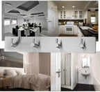 Self Adhesive Stainless Steel Hooks, Wall Mounted Heavy Duty Hanger, Key Rack Towel Hooks for Bathroom, Living Room, Kitchen (4 Hooks)