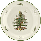 Spode Christmas Tree Collection Pasta Bowl - Large 13-Inch Serving Bowl, Dishwasher, Microwave, and Freezer Safe, Made of Porcelain, Serveware, Christmas Tree Design, Green/Beige