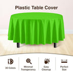 Exquisite 12-Pack Premium Plastic 84-Inch Round Tablecloth, Lime Green