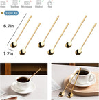6.7 Inches Coffee Spoons, 18/8 Stainless Steel Espresso Spoons, 6 PCS Vogue Mini Tea Spoons, Cappuccino Stirring Spoons, Small Spoons for Dessert, Ice Cream, Frosted Handle,Sweejar(Gold)