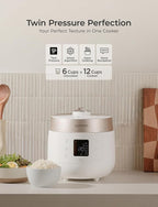 CUCKOO CRP-ST0609FW 6-Cup (Uncooked) / 12-Cup (Cooked) Twin Pressure Rice Cooker & Warmer with Nonstick Inner Pot, 16 Menu Options, 3 Voice Guide, Auto Clean (White)