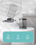 Baffect Glass Fat Separator, Bacon Grease Container with Strainer, Frying Oil Storage Can for Cooking (1L /4 Cups)