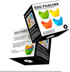 Egg Poacher - KRGMNHR Poached Egg Cooker with Ring Standers, Silicone Egg Poacher Cup for Microwave & Stovetop Egg Poaching, Oil Brush, BPA Free, 4 Pack