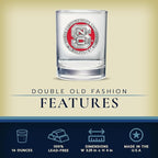 North Carolina State Double Old Fashion | Double Rocks Glass 14 OZ for Liquor | Expertly Crafted Pewter Glass By Heritage Pewter