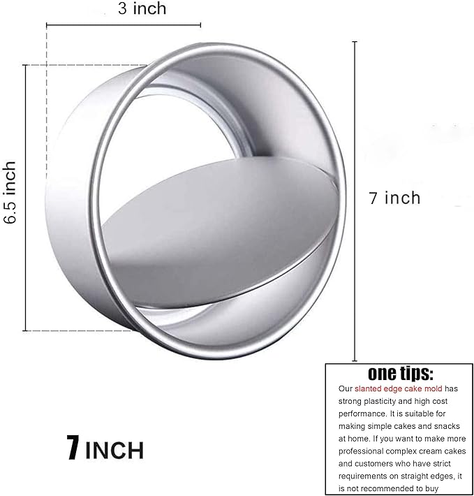 EXGOX 2 Pack 7-Inch Non-Stick Deep Aluminum Round Cake Pan With Removable Bottom For Wedding/Birthday/Christmas Cake Baking Round Cake Tin Set With Loose Base