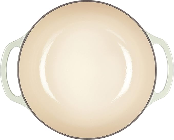 Lodge 6 Quart Enameled Cast Iron Dutch Oven with Lid – Dual Handles – Oven Safe up to 500° F or on Stovetop - Use to Marinate, Cook, Bake, Refrigerate and Serve – Desert Sage