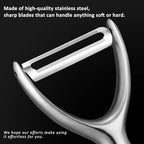 Premium Y Type 304 Stainless Steel Multifunctional Kitchen Peeler Real Wood Handle Ultra Sharp Blade Vegetable Potato Apple(Aosuan)