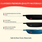 YUTANN Enameled Cast Iron Dutch Oven, 5 QT Nonstick Dutch Oven, Titanium Nonstick Coating, Ideal for Bread Baking/Braising/Roasting, Oven, Gas Stove and Stovetop Safe, Safe Material & Easy to Clean