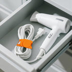 Utility Silicone Strap for Casserole Lid, Pot, Bento Box, 21.65 In Reusable Elastic Self-Lock Silicone Tie for Bundling or Organizing Extension Cord, Curtain, Yoga Mat (Orange, 2pcs)