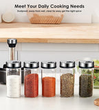 TINMIX Revolving Spice Rack Organizer, Rotating Seasoning Holder Shelf with 5 Large 200ml Glass Jars for Kitchen Countertop Cabinet