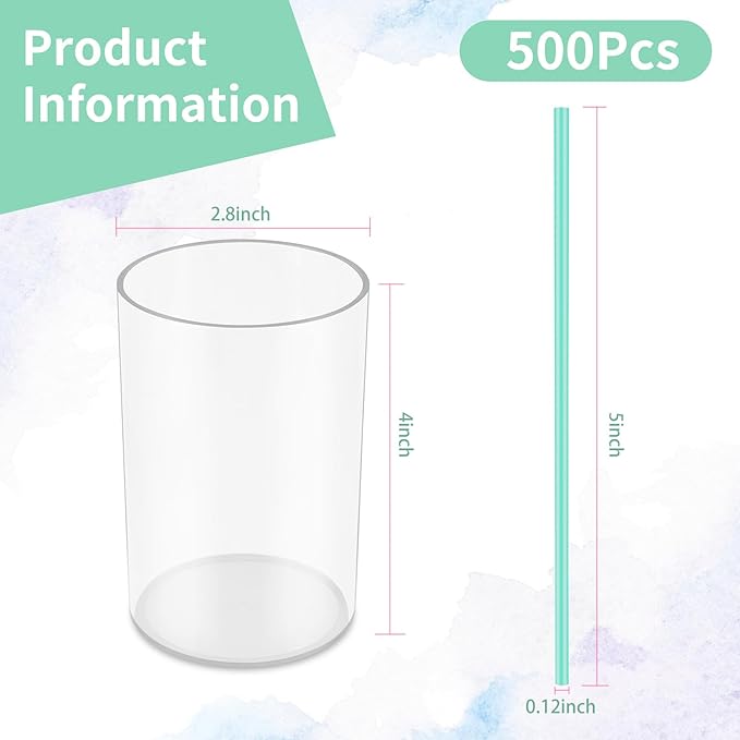 500 Pcs Blue Aqua Coffee Stir Sticks Set Mint Blue Cocktail Straws Coffee Stirrers Holder Acrylic Stir Stick Holder Bar Straws Drink Stirrers for Bar Tea Party Supplies Restaurant Decor 2.7 * 4 Inch