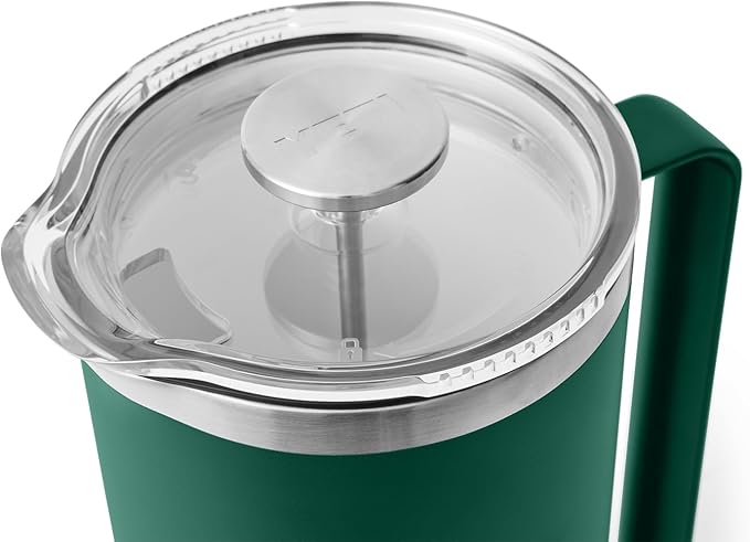YETI Rambler 64 oz. French Press Coffee Maker, Black Forest Green