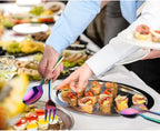 Rainbow Serving Spoons*2 Slot Spoons* 2 Forks *2 Buffet Colander Stainless Steel Banquet Set, Set of 6. Lenght 9" (6-rainbow spoon forks set)