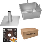 Square Tube Cake Pan 18 Cups - 2-Pcs Set Angel Food Cake Pan with Removable Bottom – Non-Stick Aluminum Pans for Baking Pound, Chiffon Cakes – 10-inch Angel Mold with Cooling Feet