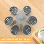 Silicone Egg Boiler Rack for 6 Eggs, Anti-Scald Handle & Drainage Holes, Fits Families, Dorms & Small Kitchens, Easy Storage & Quick Clean-Up