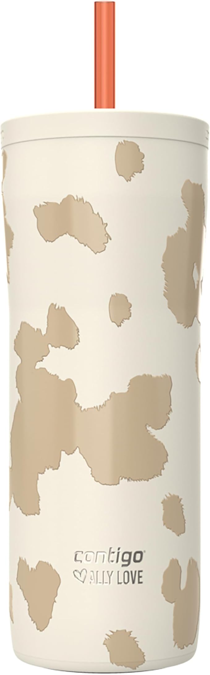 Contigo x Ally Love Stainless Steel Vacuum-Insulated Tumbler w/Straw, Autoclose Tech, Easy Clean Lid, Leak-proof Drinking, Keeps Drinks Cold 20hours, BPA Free, 24oz., Streeterville 2.0, Oatmilk