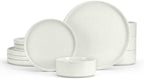 E-far Stoneware Dinnerware Sets, 12-Piece Plates and Bowls Dish Set for 4, Kitchen Modern Dinning Dishware, Chip and Scratch Resistant, Microwave & Dishwasher Safe, Speckled White